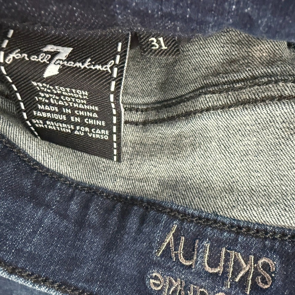7 for All Mankind Jeans Womens 31 Blue Bair Ankle Skinny Mid Rise Stretch Denim - Picture 7 of 11